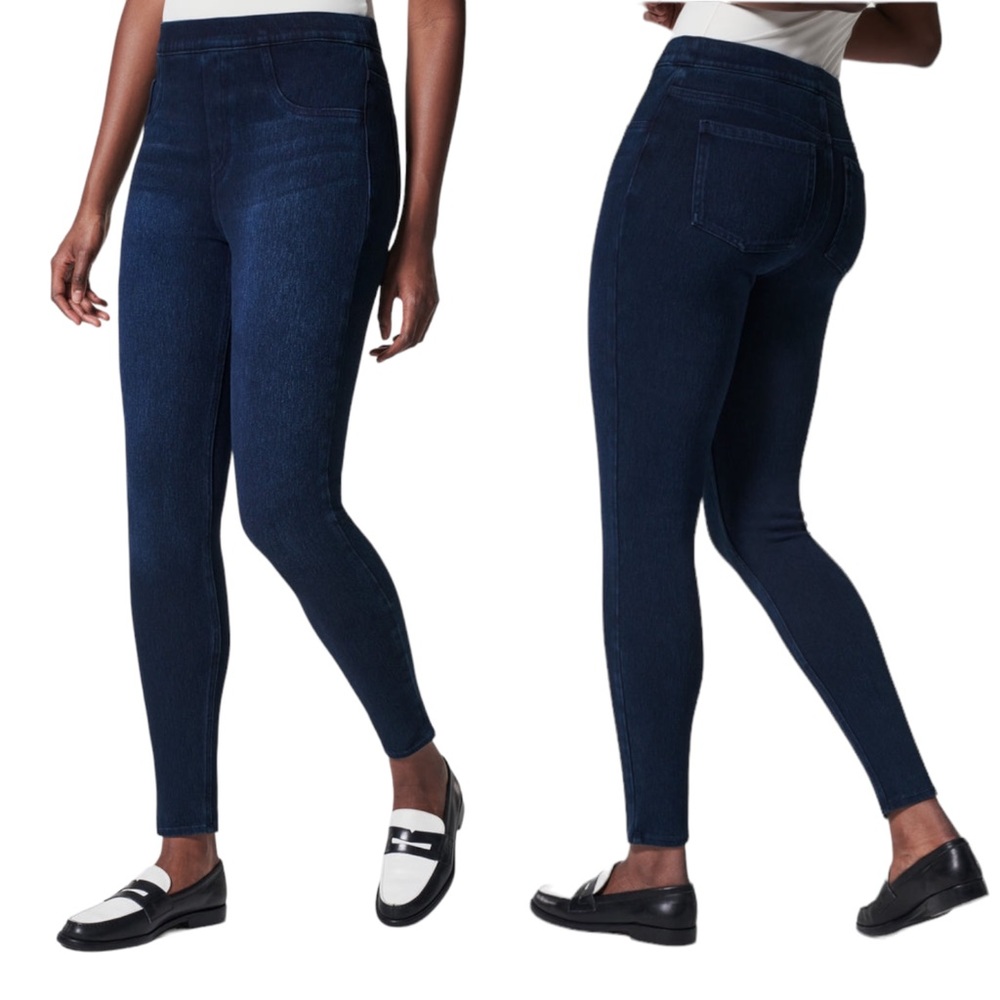SPANX Jean-ishAnkle Leggings in Twilight Rinse. Size Medium